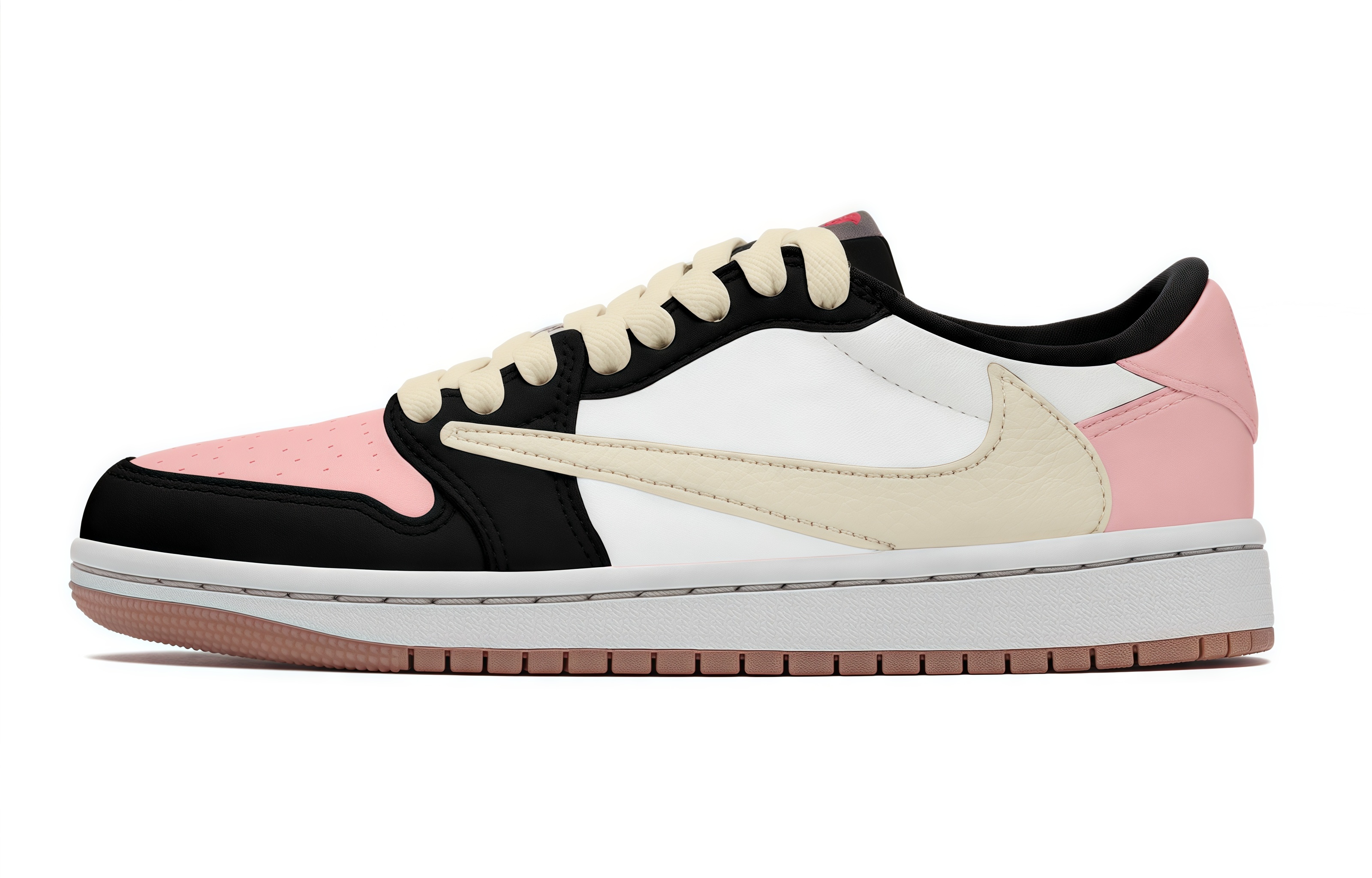 Travis Scott X Jordan Air Jordan 1 Vintage Basketball Shoes Unisex Low top White