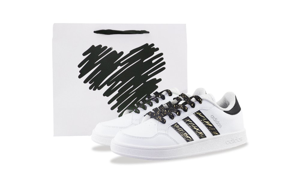 Adidas Neo Breaknet Abrasion Resistant Low Top Skateboard Shoes Unisex Black Gold