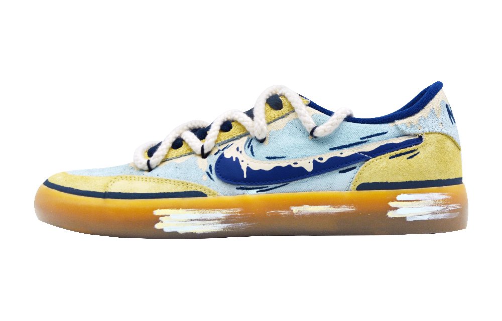 Nike Sb Heritage Vulc Sea Salt Cheese Coverage Abrasion Resistant Lightweight Low Top Skateboard Shoes Unisex Blue