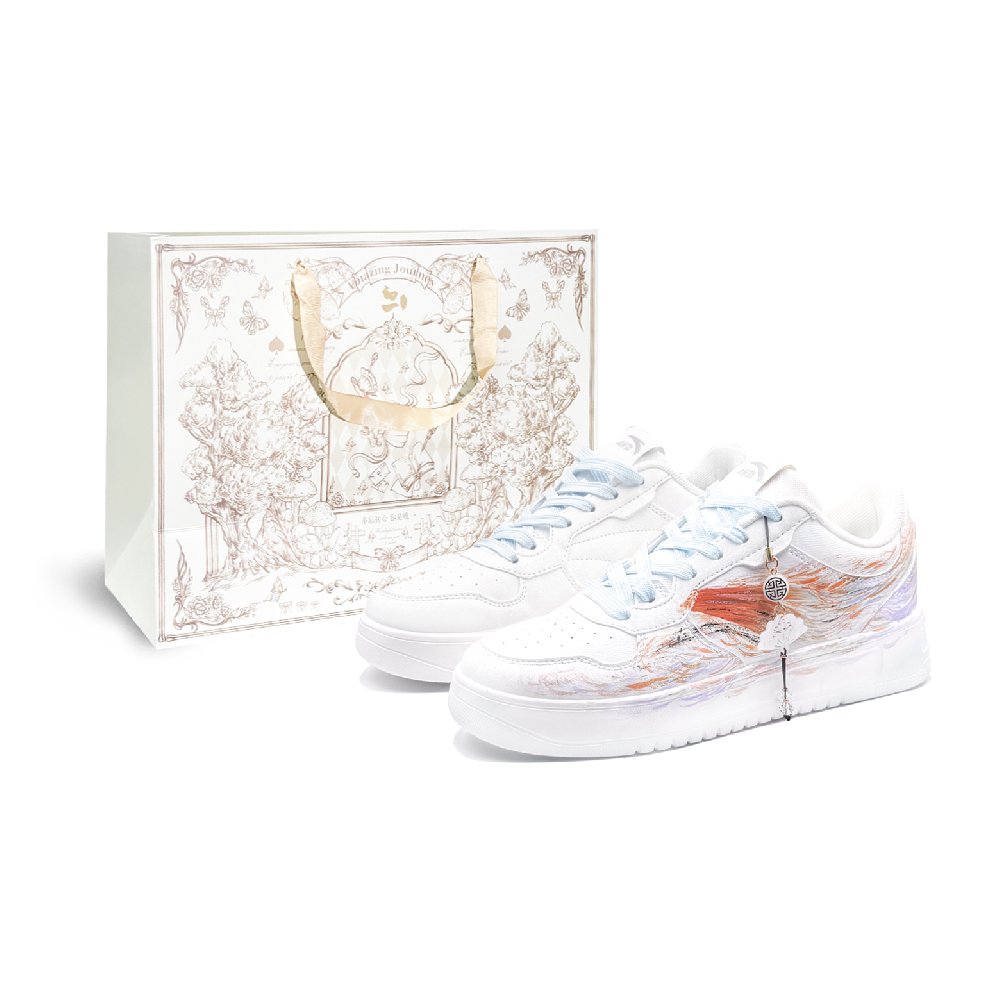 Anta Relaxed Waterproof, Abrasion Resistant, And Breathable Low Top Skateboard Shoes Unisex Orange Purple