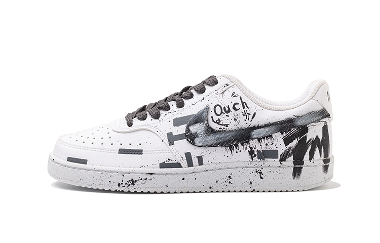 Nike Court Vision 1 Low Stair Monster Low-Top Skateboard Shoes Men's Black White