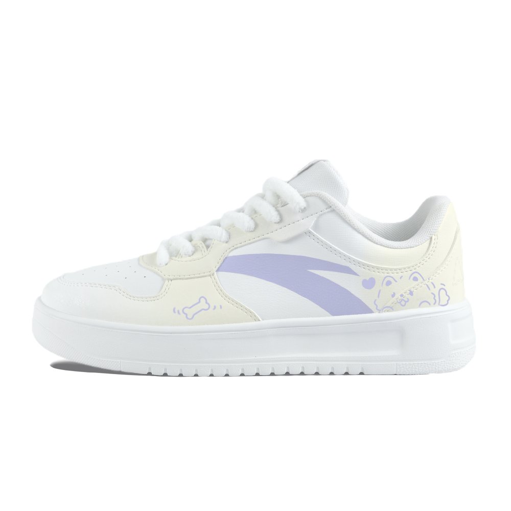 Anta Relaxed Anti Slip Wear Resistant Low Top Skateboard Shoes Unisex White