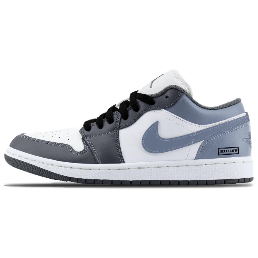 Jordan Air Jordan 1 Abrasion Resistant Low top Vintage Basketball Shoes Unisex Light Gray Blue