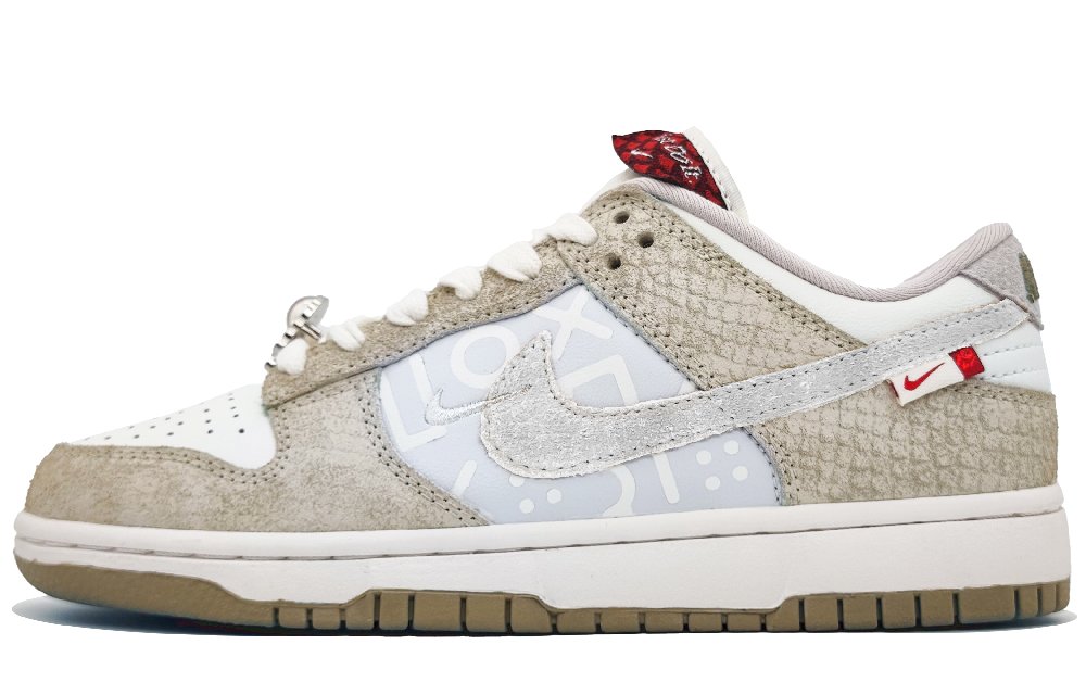 Nike Dunk Anti-Slip Wear-Resistant Low-Top Skateboard Shoes Women's Mouse White