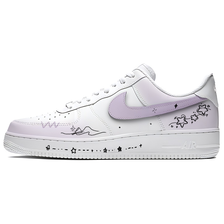 Nike Air Force 1 Meteor Coverage Cushioning Abrasion Resistant Low Top Skateboard Shoes Women's Lilac