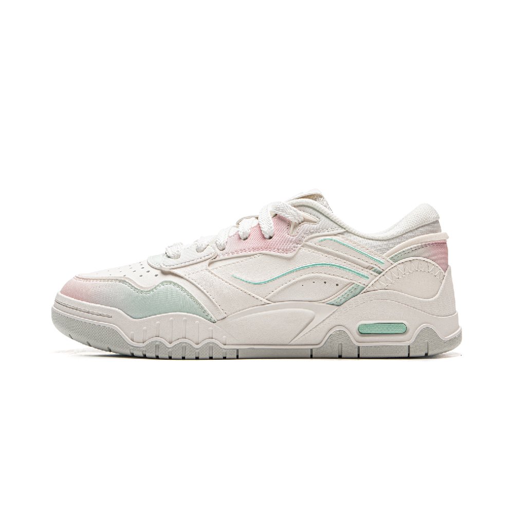 LINING Moon White 3 Skateboard Shoes Women's Low Top Cloud Green