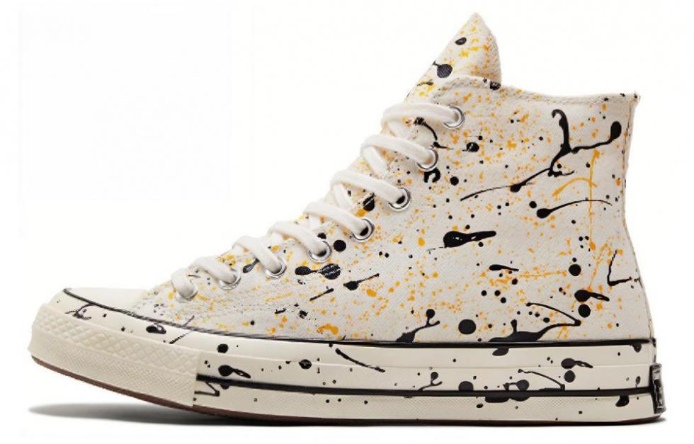 Converse Chuck Taylor All Star 70 Hi Archive Paint Splatter Egret Amarillo Yellow