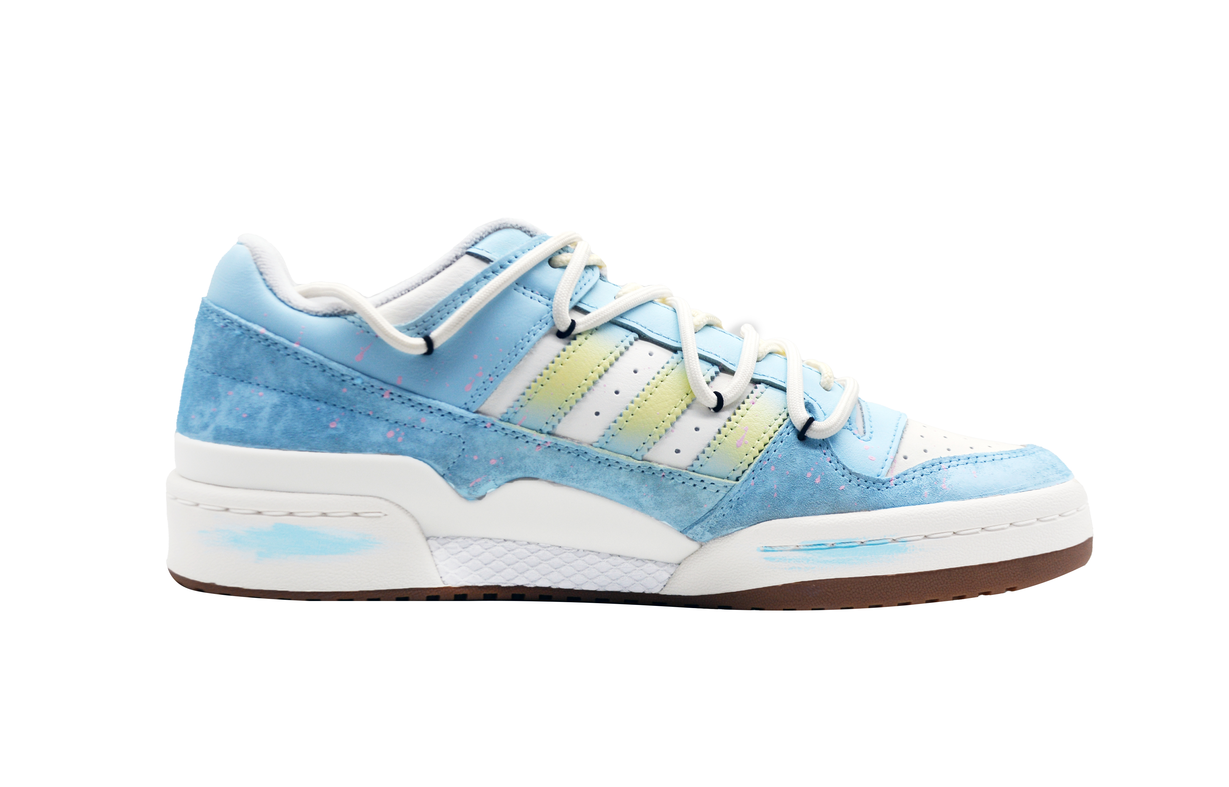 Adidas Originals FORUM Youthful Sky Dream Illustration Abrasion Resistant Low top Skateboard Shoes Unisex