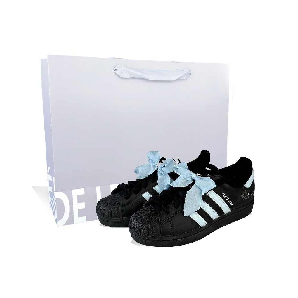 Adidas Originals Superstar 2 Dreaming Galaxy Cushioning, Wear Resistant Low Top Skateboard Shoes Unisex Light Blue