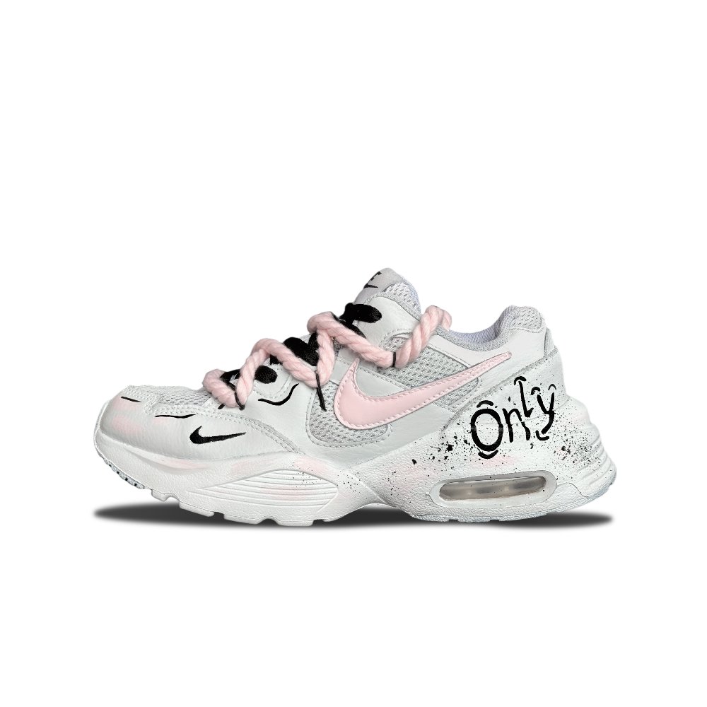 Nike Air Max Fusion Cushioning Wear-Resistant Low-Top Running Shoes Women's Gray Pink