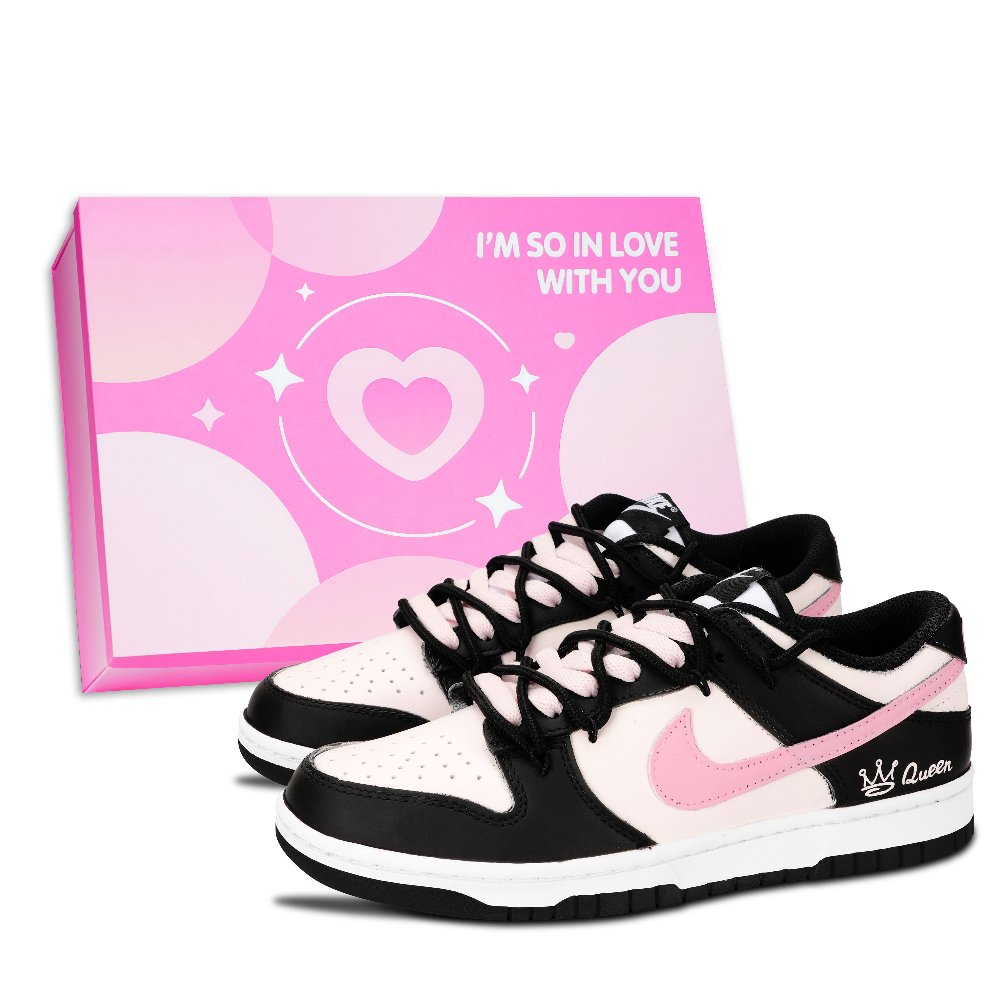 Nike Dunk Black White, Encountering The King's Trail Abrasion Resistant Low Top Skateboard Shoes Unisex Pink
