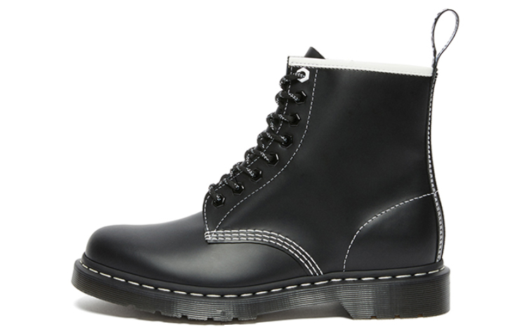 Dr. Martens Dr.Martens 1460 Contrast Stitch Leather Lace Up Boots 'Black Smooth Leather' Women's
