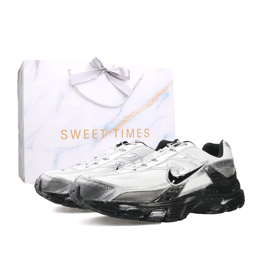Nike Initiator Abrasion Resistant Breathable Low top Casual City Commute Running Shoes Unisex Silver Black