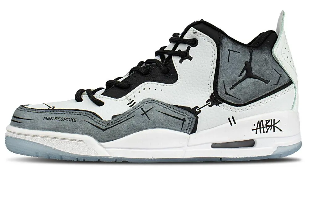 Jordan Courtside 23 Coverage Impact Resistant Mid top Vintage Basketball Shoes Unisex Gray