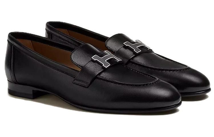 HERMES Paris Loafers Women's Black