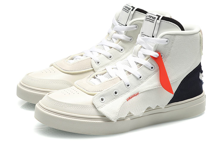 LiNing Abrasion Resistant Balance Breathable High top Skateboard Shoes Men's White купить в интернет-магазине Yoocart с быстрой доставкой по России.