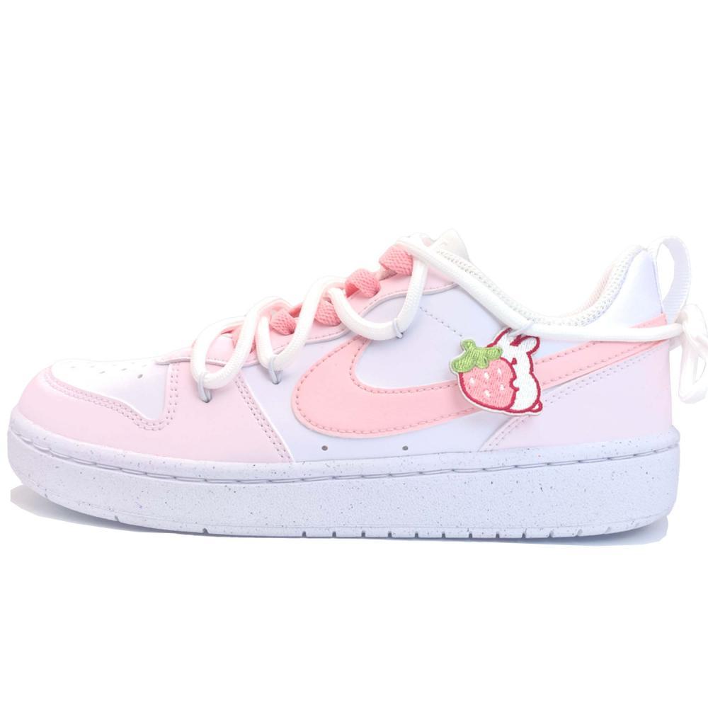 Nike Court Borough Skateboard Shoes Women's Low-Top Pink/White