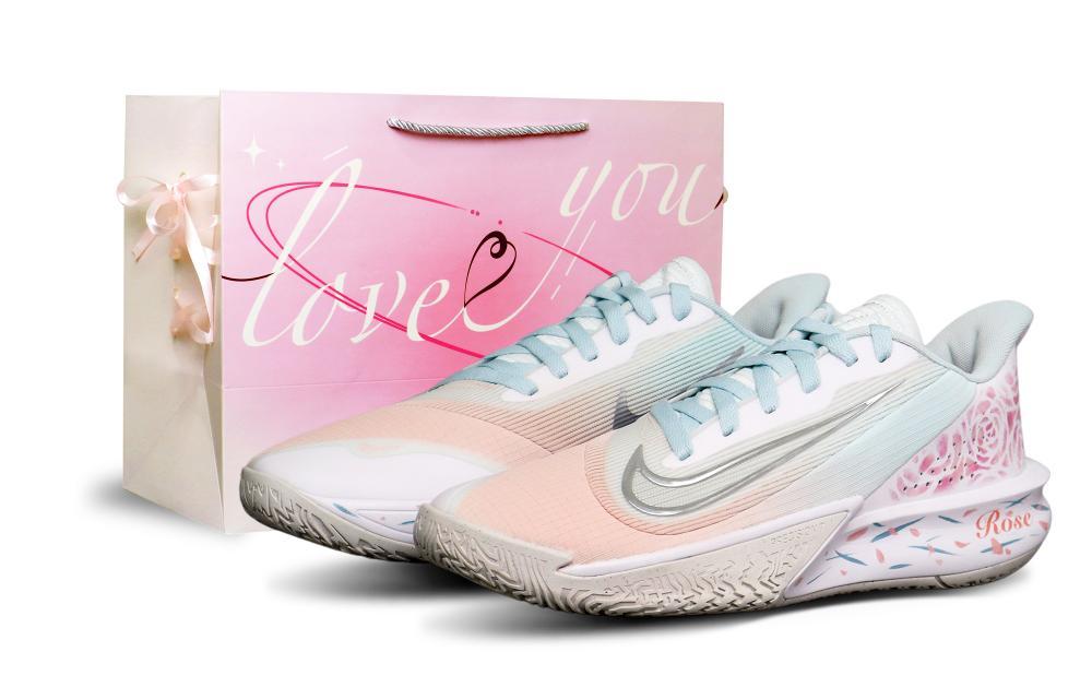 Nike Precision 7 Cushioning Anti-Slip And Wear-Resistant Rebound Low-Top Basketball Shoes Unisex White Pink