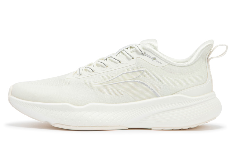 361° Semi-Automatic MIRO Cushioning Anti-Slip Wear-Resistant Breathability Low-Top Running Shoes Women's Silver White