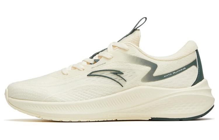 Anta Road Run Cushioning Anti-Slip And Wear-Resistant Low-Top Running Shoes Women's White Asphalt Gray