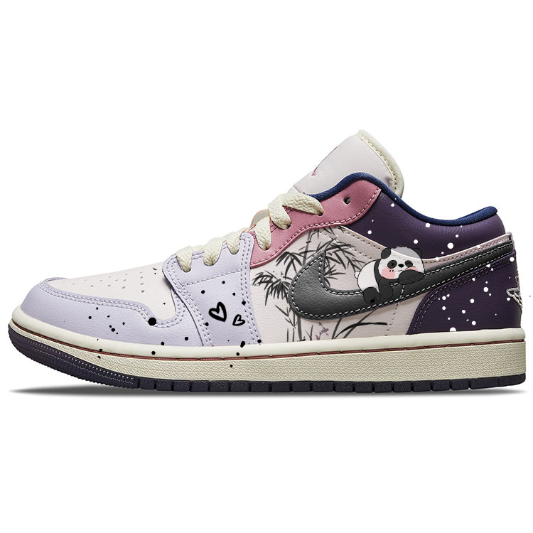 JORDAN Air JORDAN 1 Vintage Basketball Shoes Women's Low-Top Pink Purple