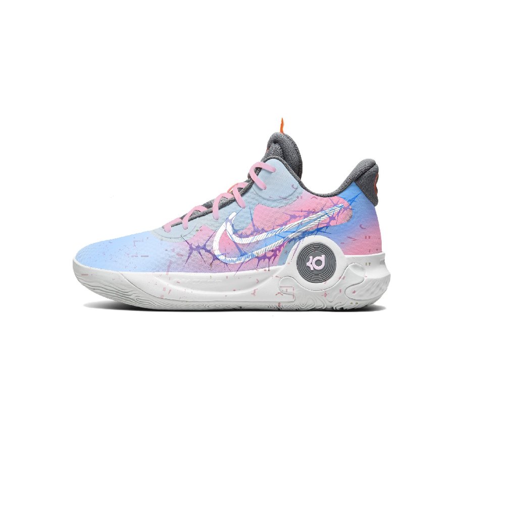 Nike KD Trey 5 IX Anti-Slip Wear-Resistant Mid-Top Basketball Shoes Unisex Blue Pink