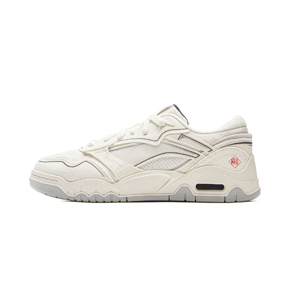 LiNing Moon White 3 Slip Resistant Cushioning Abrasion Resistant Low Top Skateboard Shoes Men's Champagne White