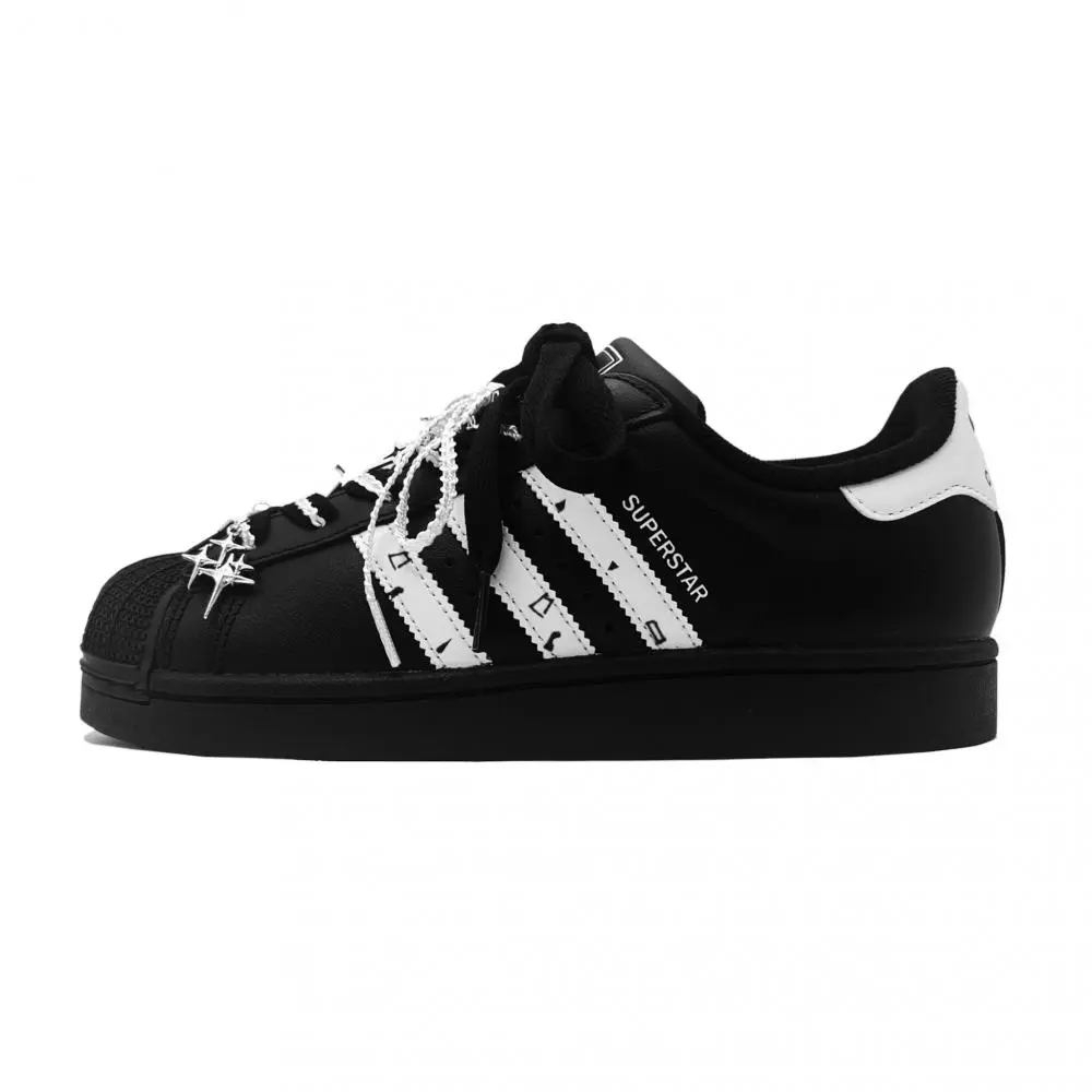 Adidas Originals Superstar 2 Artisan Craft, Starlight Sparkle Abrasion Resistant Low Top Skateboard Shoes Unisex Black