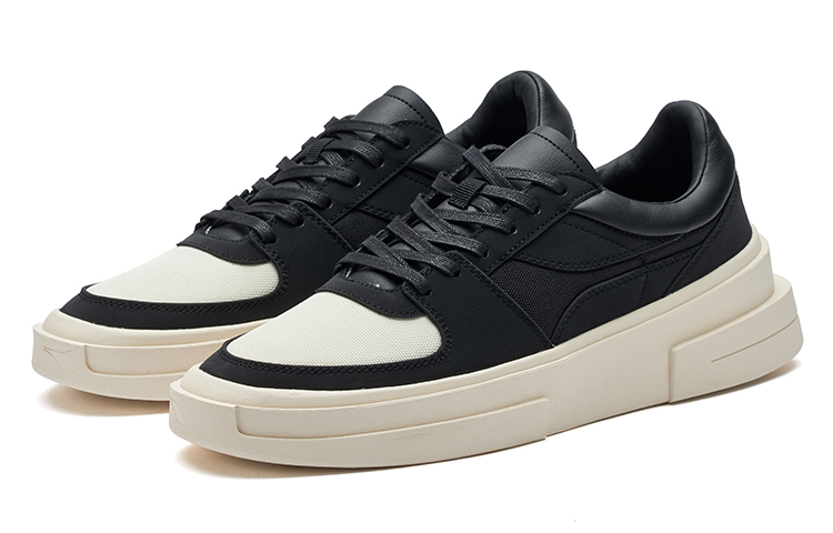 361° AG Chao Ge Anti-Slip And Wear-Resistant Lightweight Low-Top Skateboard Shoes Black Beige