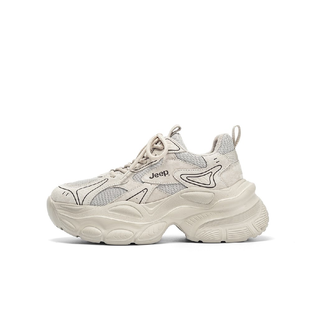Jeep Breathable Height Increasing Chunky Sneakers Women's Gray