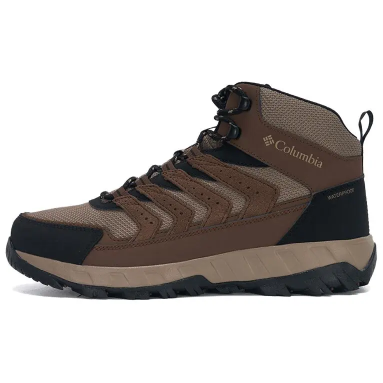 Columbia Strata Trail Waterproof And Breathable Lightweight High top Mountaineering Shoes Men's Dark Brown