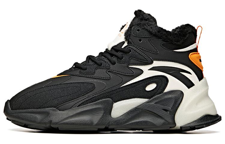 Anta Pulse Cushioned Anti-Slip And Wear-Resistant Warm High-Top Casual Shoes Men's Black White