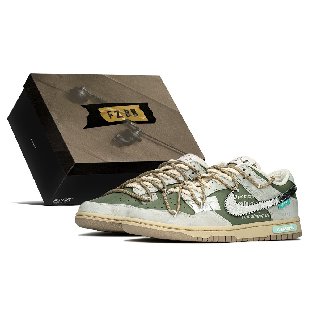Nike Dunk Anti-Slip And Wear-Resistant Lightweight Height Increasing Low-Top Skateboard Shoes Unisex Gray Green