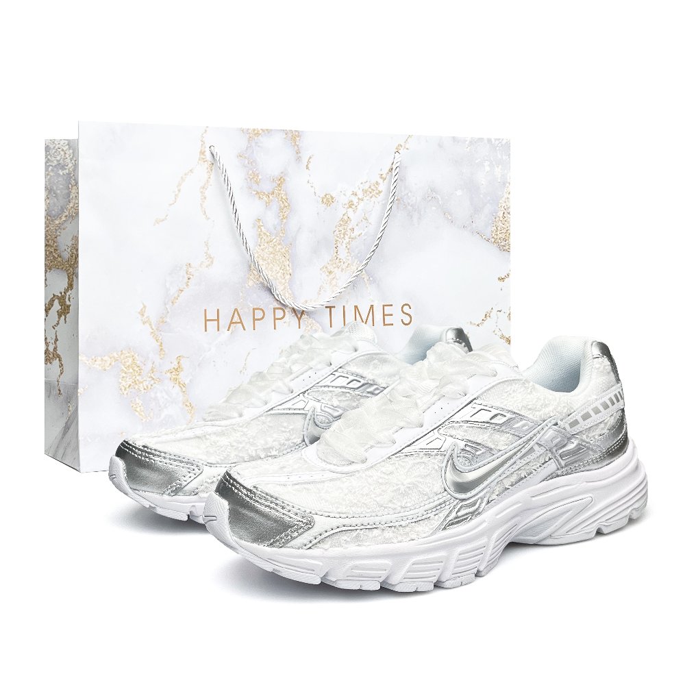 Nike Initiator Breathable Lightweight Height Increasing Low Top Running Shoes Unisex White