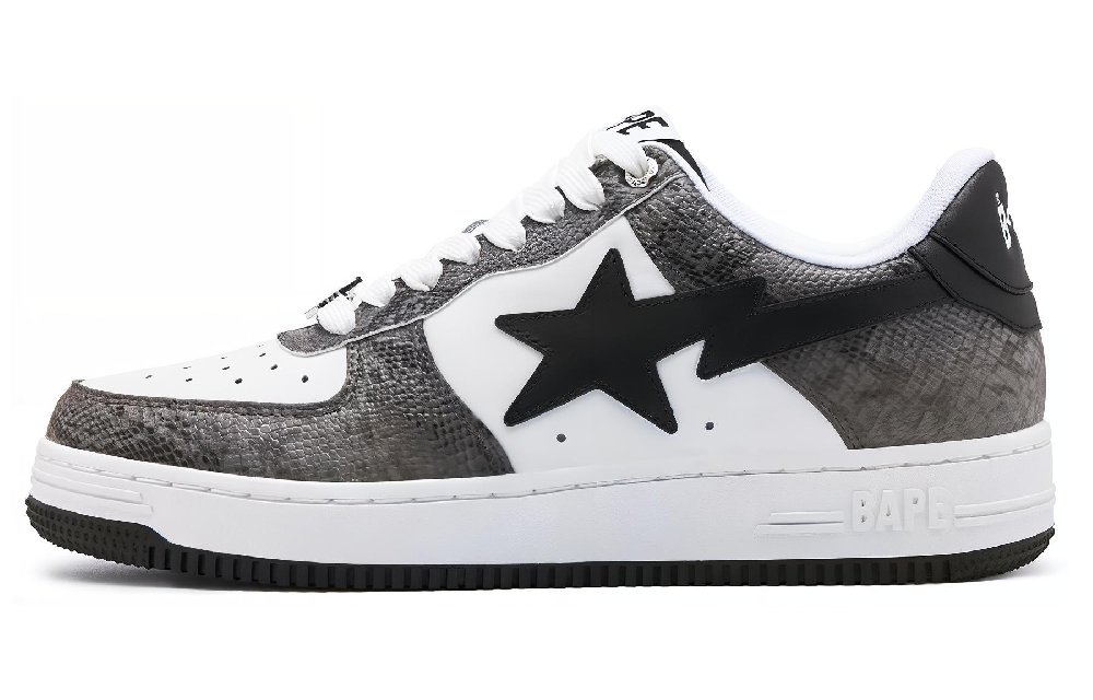 A BATHING APE STA Wear-Resistant Low-Top Skateboard Shoes Women's Black White