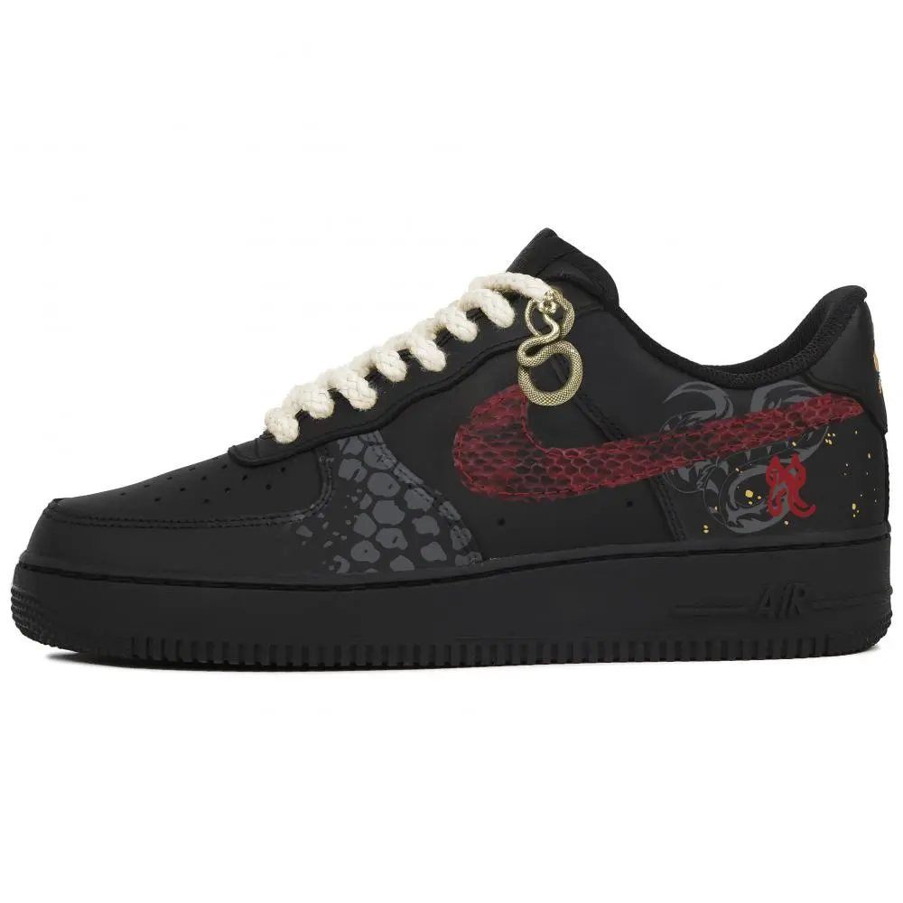 Nike Air Force 1 Abrasion-Resistant Low-Top Skateboard Shoes Unisex Black