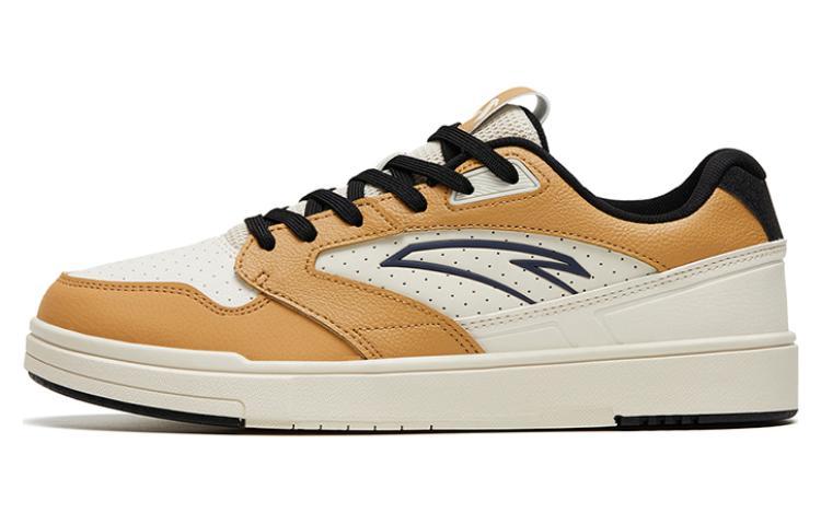 Anta Slip Resistant, Abrasion Resistant, Lightweight Low Top Skateboard Shoes Men's White Yellow