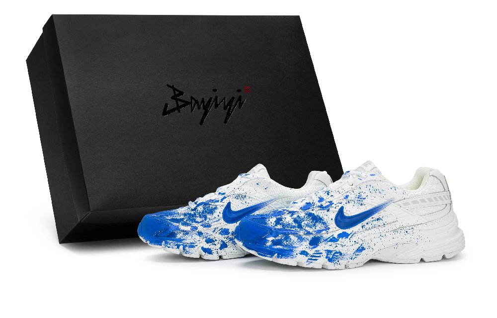 Nike Initiator Anti Slip Wear Resistant Low Top Running Shoes Women's White Blue