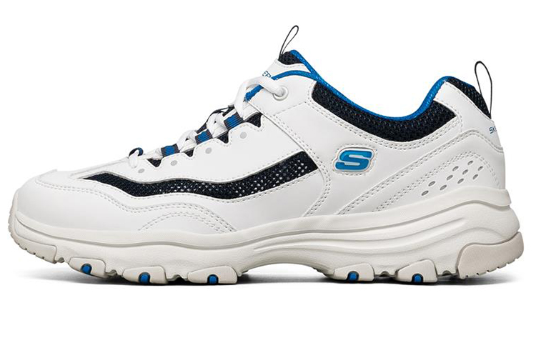 Skechers I-Conik Cushioning Wear-Resistant Low-Top Running Shoes Men's White Black Blue