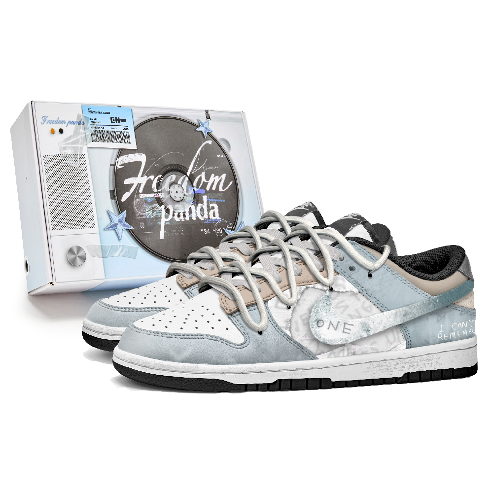 Nike Dunk Anti-Slip Wear-Resistant Low-Top Skateboard Shoes Unisex Blue White