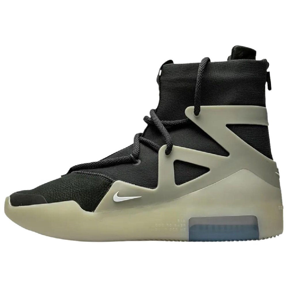 Fear Of God x Nike Air Fear Of God 1 Anti Slip Wear Resistant High Top Vintage Basketball Shoes Unisex Black Beige