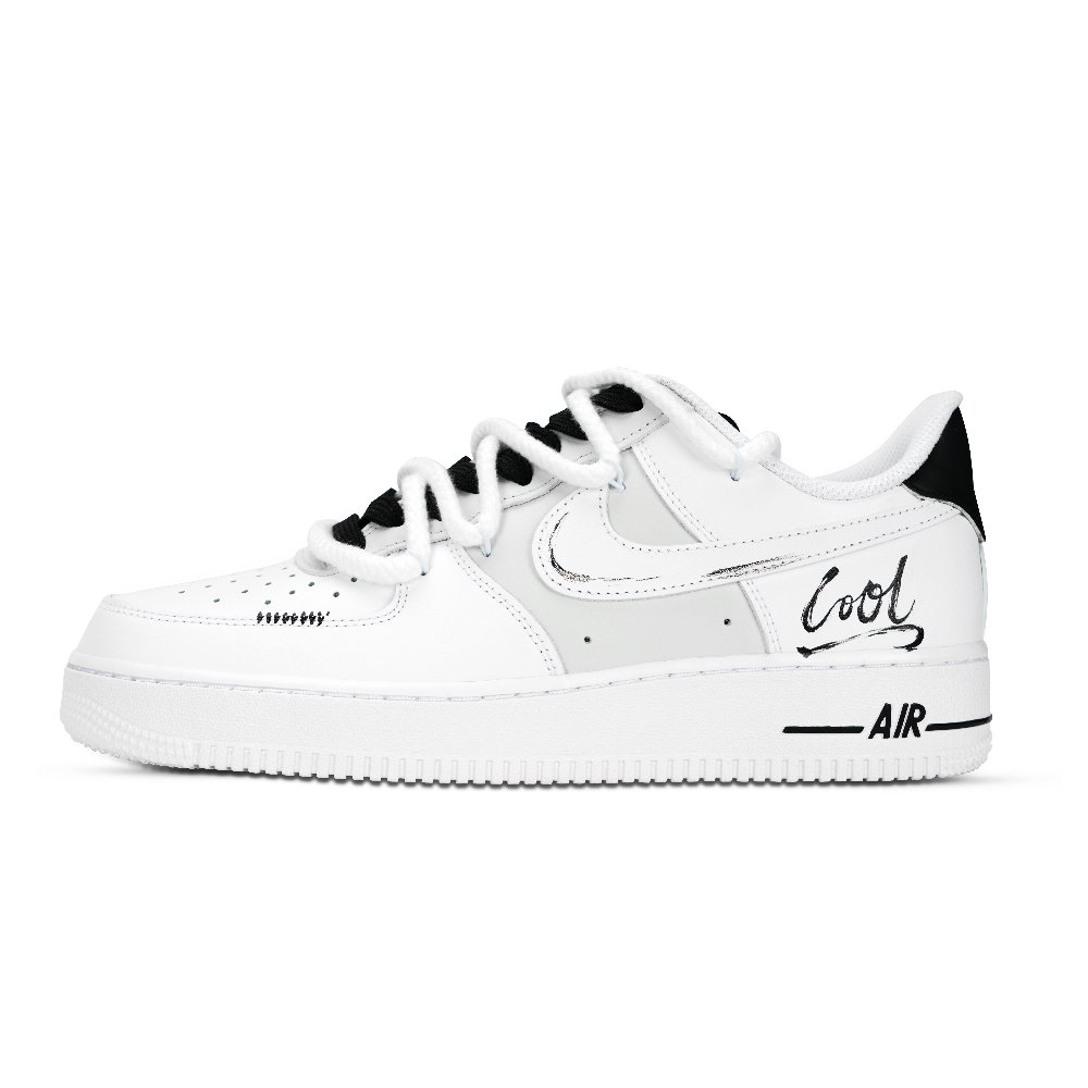 Nike Air Force 1 Slip Resistant, Abrasion Resistant, Breathable Low Top Skateboard Shoes Unisex Black White