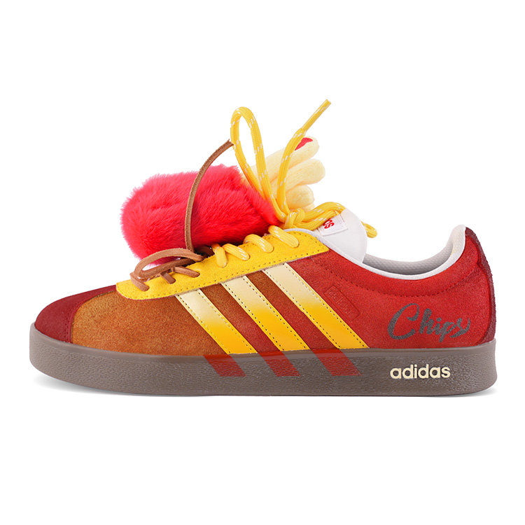 Adidas VL COURT 2.0 Cushioning, Wear Resistant Low Top Skateboard Shoes Unisex Orange Red