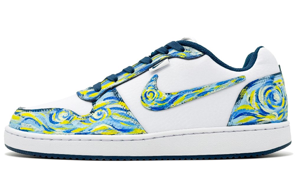 Nike EBERNON Shock Absorbers Low Top Skateboard Shoes Men's Blue White