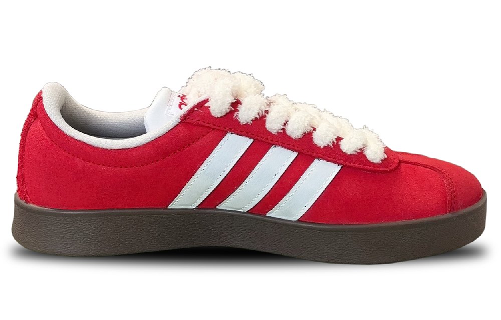 Adidas Neo VL Court 2.0 Anti-Slip And Wear-Resistant Lightweight Low-Top Skateboard Shoes Unisex Red White