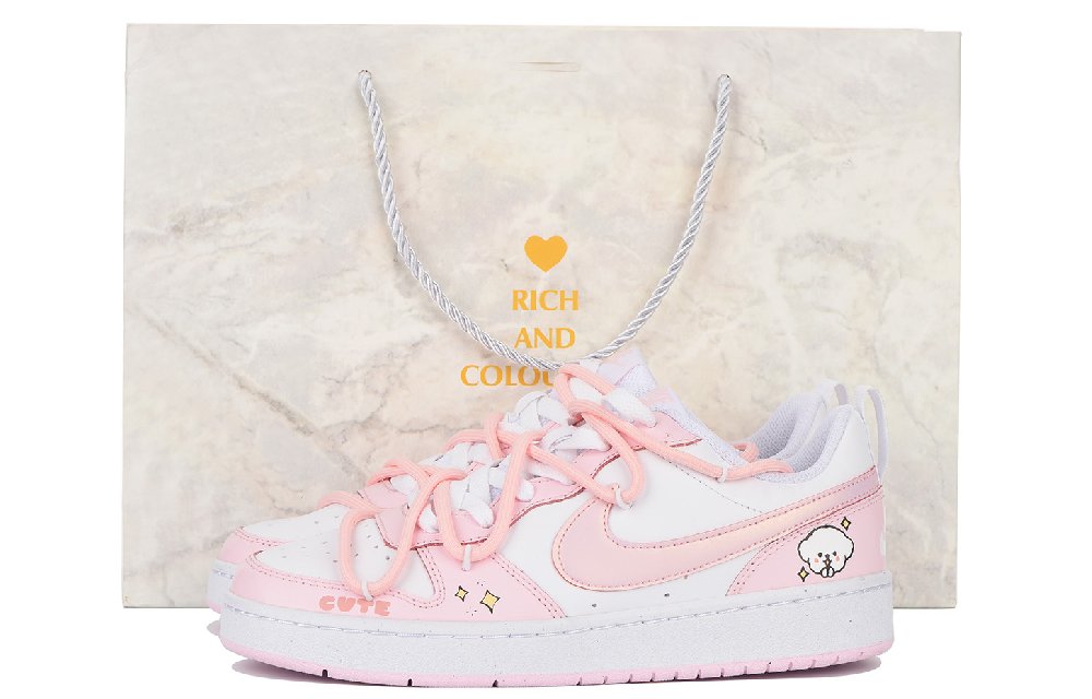 Nike Court Borough 2 Skateboard Shoes Women's Low Top Pink