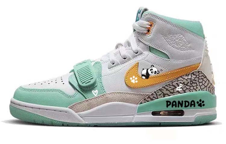 Jordan Legacy 312 Cushioned Wear-Resistant Breathable High-Top Vintage Basketball Shoes Men's White Green