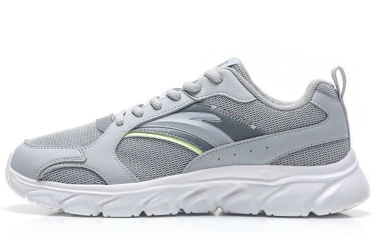Anta Cushioned Slip-Resistant Abrasion-Resistant Breathable Low-Top Running Shoes Men's Gray Green Mesh