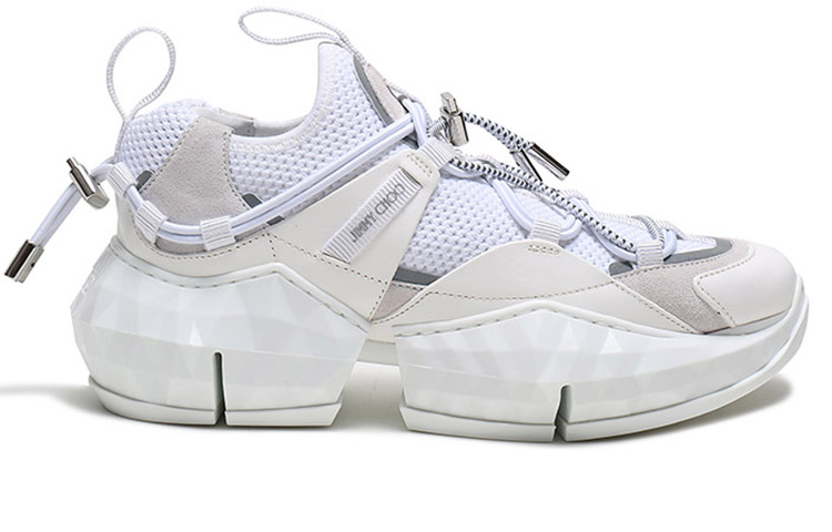 Jimmy Choo Diamond Height Increasing Low Top Casual Shoes Women's White купить в интернет-магазине Yoocart с быстрой доставкой по России.