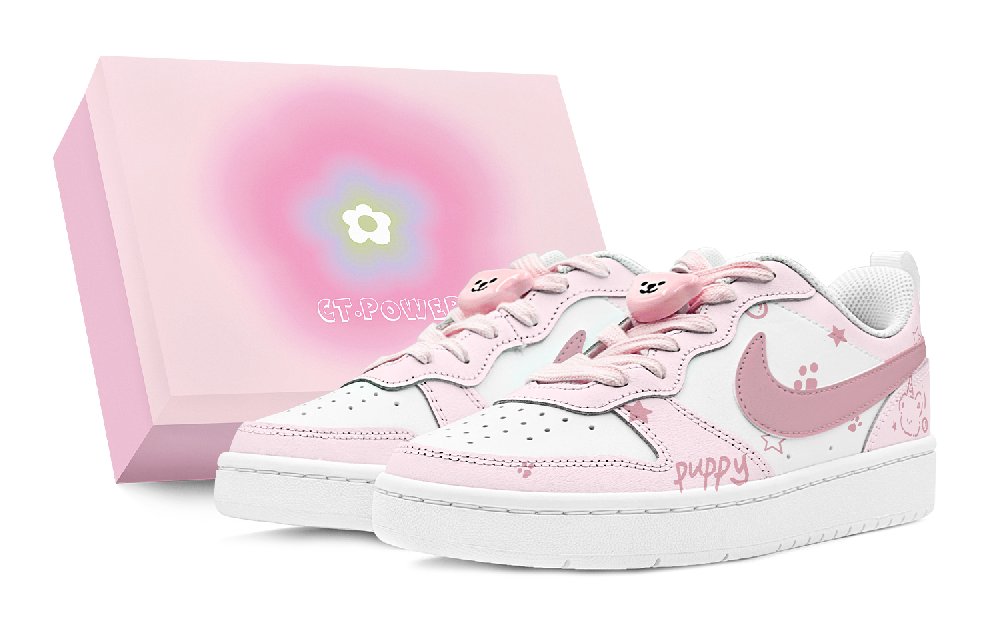 Nike Court Borough Skateboard Shoes Women's Low-Top Pink/White